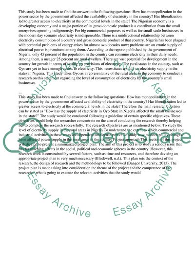 The effect of electricity supply on Nigeria economy in Oyo state