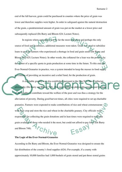 The Logic of the Ever Normal Granaries