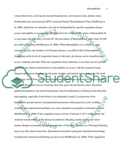 Critical review on The Haemophilias