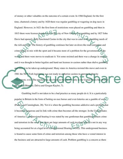 Gambling and Increasing Crime