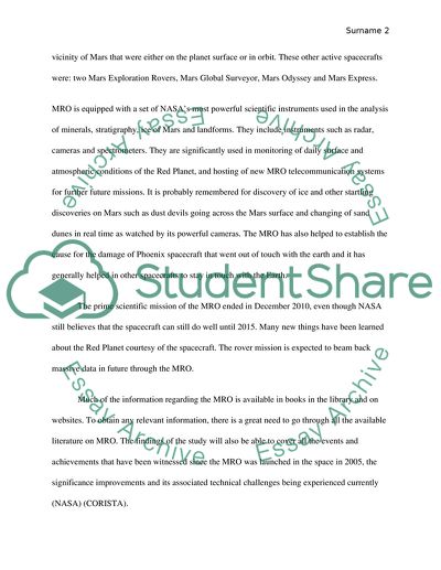 Mars Reconnaissance Orbits