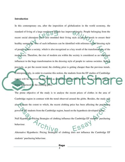 Does Clothes Price Influence Cambridge EF Student to Purchase