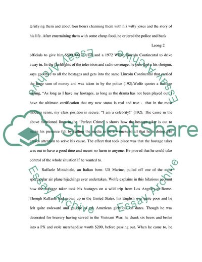 The Perfect Crime A Cause and Effect Relationship