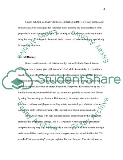 The Evolution of Non-destructive Testing (NDT) in Commercial Aviation