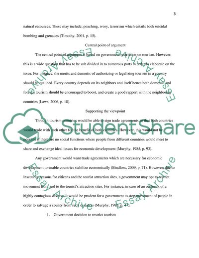 Government Restriction on Tourism