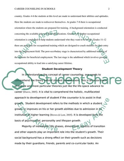 Career Counseling for Elementary, Middle and High Schools