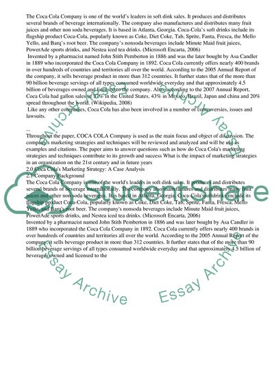 Coca Colas Marketing Strategy