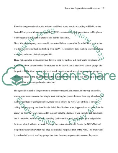 Terrorism preparedness and Response