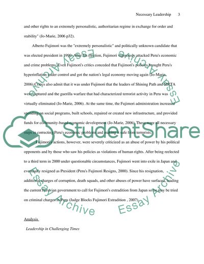 Necessary Leadership Alberto Fujimori