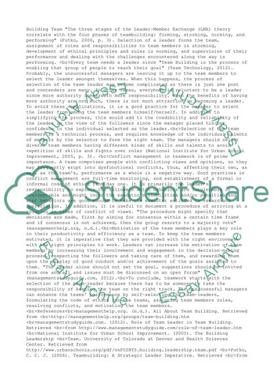 Assignment of Roles and Responsibilities to Team Members