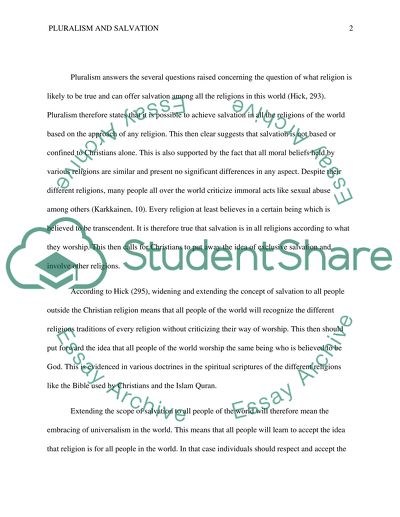 Making Salvation Inclusive Due to Pluralism