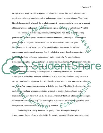 Technology and Lifestyle