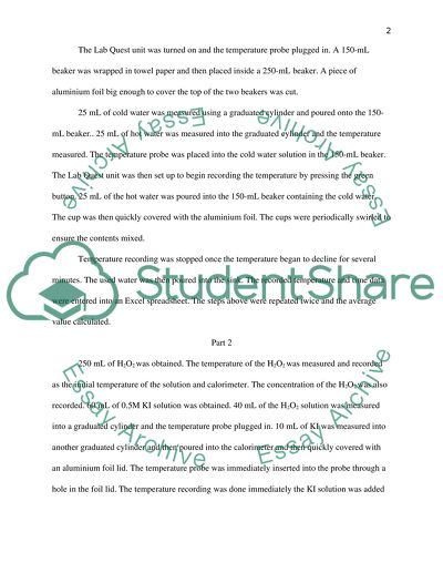 Measuring The Heat of Decomposition of Hydrogen Peroxide