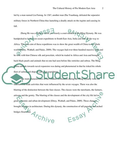 The cultural history of pre modern East Asia