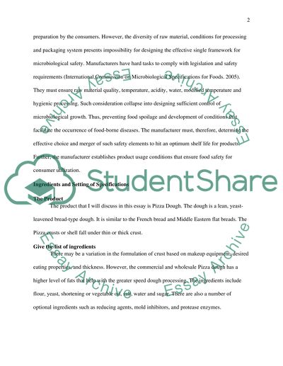 Processing & Packaging of a Specified Prepared Chilled Food Product