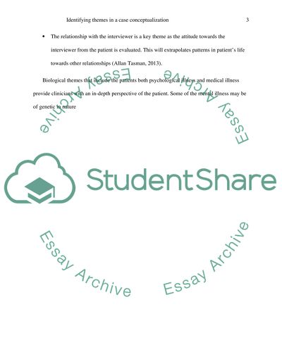 Identifying Themes in a Case Conceptualization