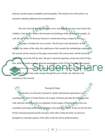 The Role of the UN Secretary