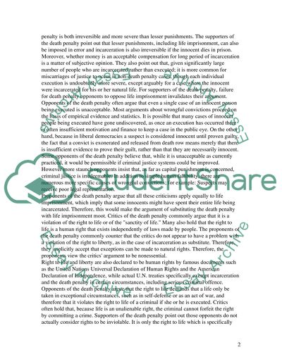 Judicial Fallibility Problem - Death Penalty