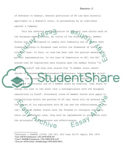 The Effect of Direct Effect on Directives