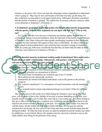 Psychology Adult & aging Development