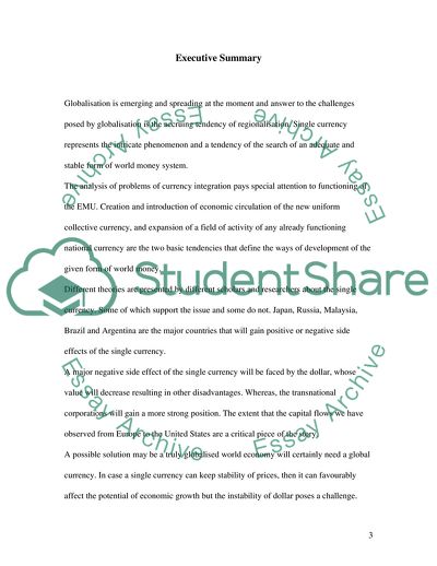 Globalisation Demands a Single Currency