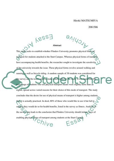 Does Flinders University Enable Physical Forms of Transport for Students Classes at Sturt Campus