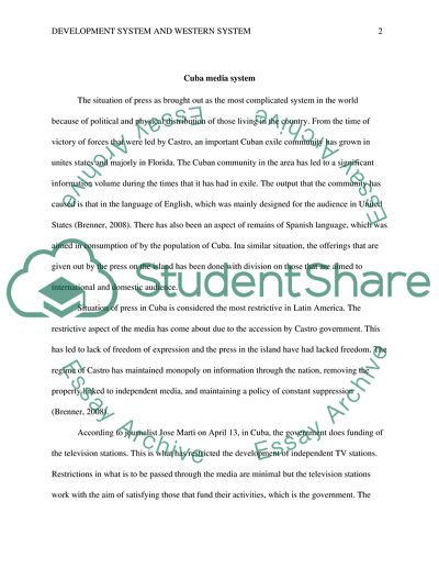 Comparison between Cuba Media System and Western System