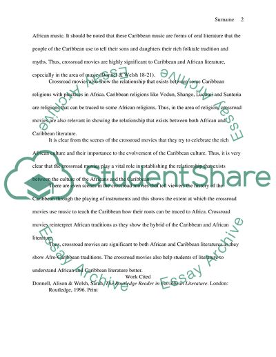 Significance of the crossroad to both africain and caribbean litterature