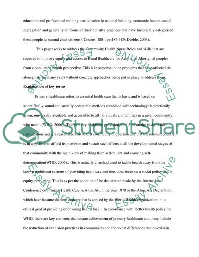 Community Health Nurse Roles