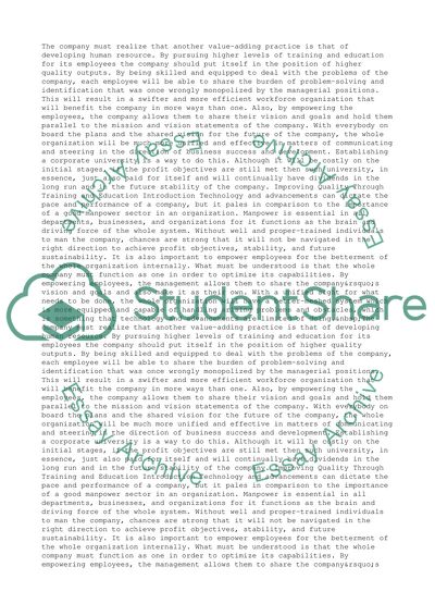 Improving Quality Through Training and Education