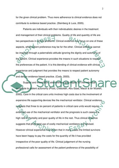 Foundations in Evidence based Practice