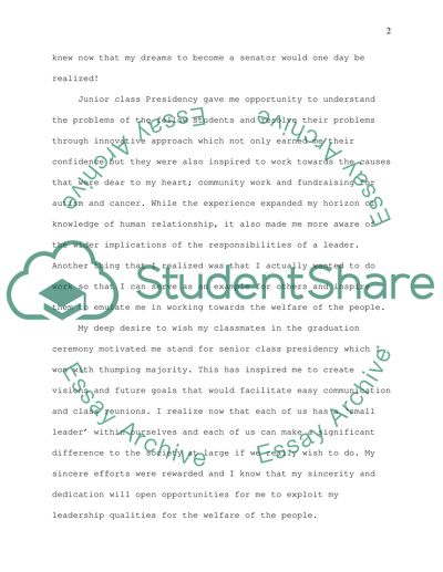 Personal Leadership experience