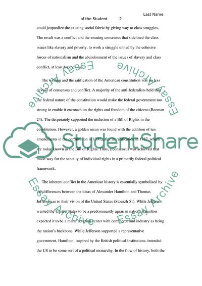 US National Experience Is Defined by Either Conflict or Consensus