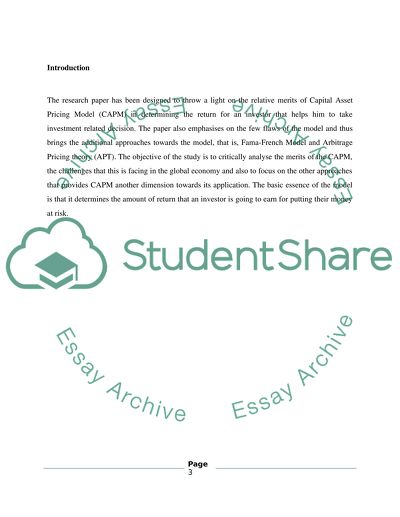 Analysis of the Relative Merits of the Capital Asset Pricing Model and Empirical Approaches to Asset Pricing