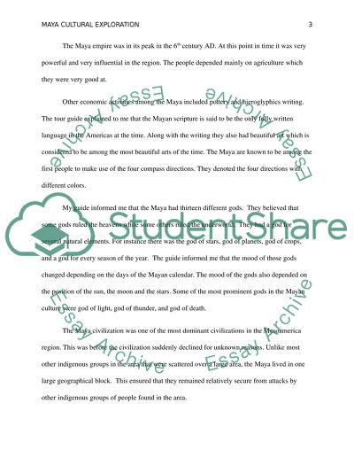 Maya cultural exploration exercise