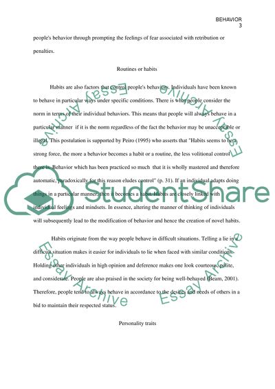 Why Do People Behave the Way They Do