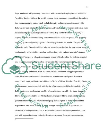 The Renaissance: Political, Economic and Social Causes