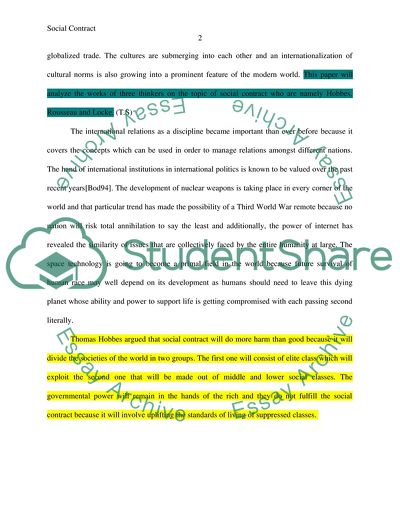 A Conceptual Analysis of Social Contract: Studying Different Viewpoints