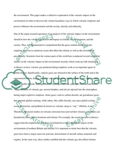 Harmful Effects of Volcanic Eruptions on the Environment