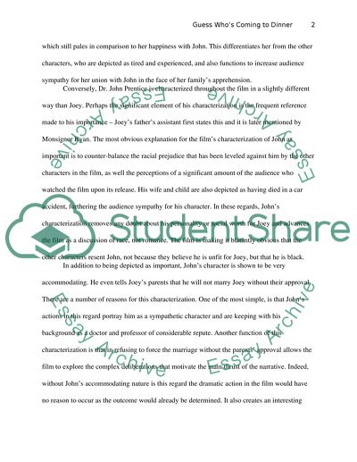 Analysis of Guess Whos Coming to Dinner Film