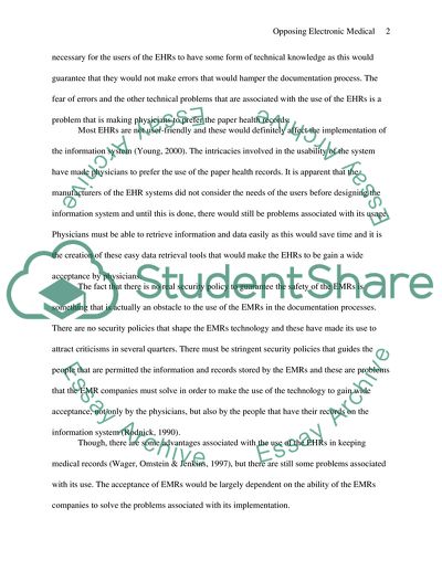 Opposing Electronic Medical Records