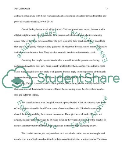 The Sexual Misconduct Underage Girls In The Swimming Teams Undergo Under Their Coaches