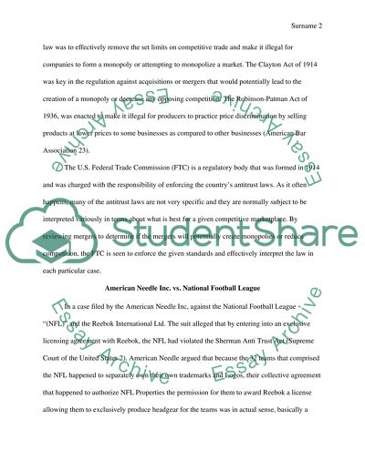 The Debate against and for the Promotion of Anti-Trust Laws