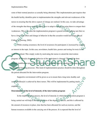 Implementation and Evaluation Plan to Follow Up on the Effects of Smoking Among Nurses