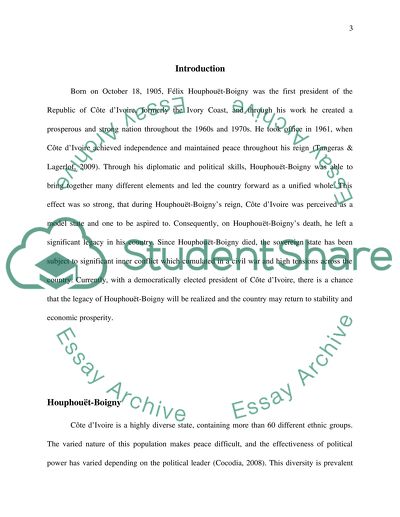 The Legacy of Felix Houphouet-Boigny - Cote dIvoire