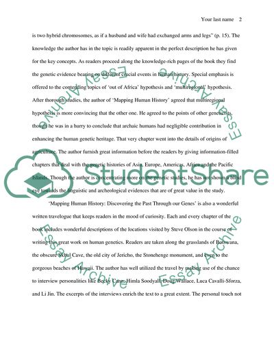 Book report/review on Mapping Human History by Steven Olson