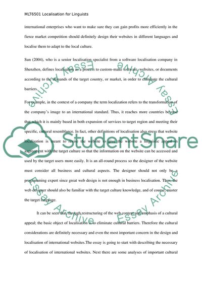 Cultural Considerations in the Design and Localisation of International Websites