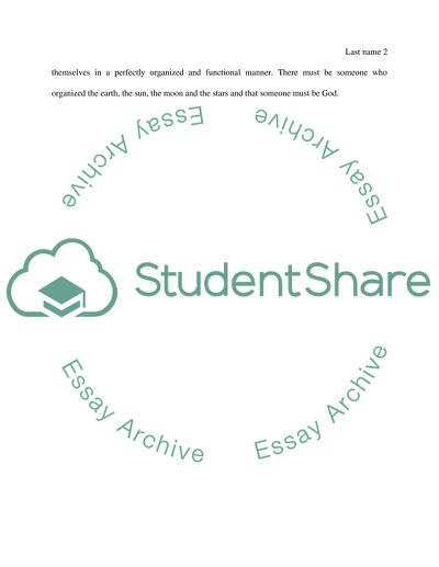 The Existence of God