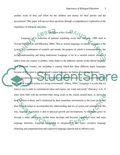 Importance of Biligual Education