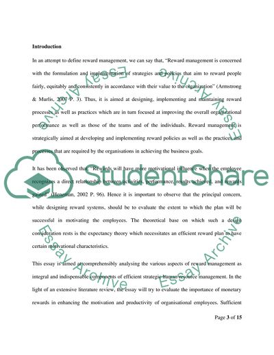 Effective Reward Management as Part of Strategic Human Resource Management